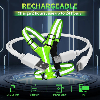 LED Hardloopvest – Oplaadbaar Veiligheidsvest met Reflecterende Strips