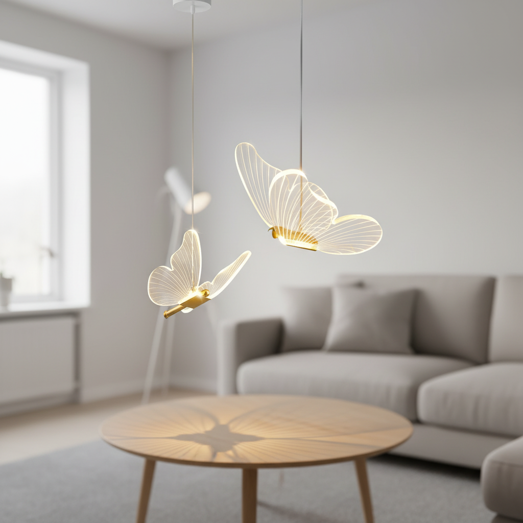 Vlinder LED Hanglamp - Warm Licht & Elegant Glasontwerp