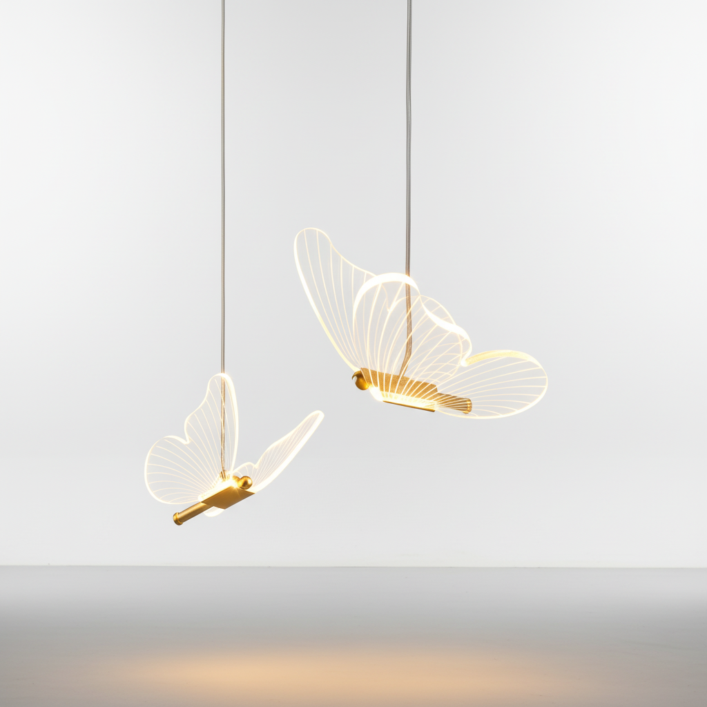 Vlinder LED Hanglamp - Warm Licht & Elegant Glasontwerp