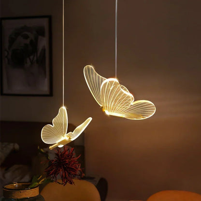Vlinder LED Hanglamp - Warm Licht & Elegant Glasontwerp