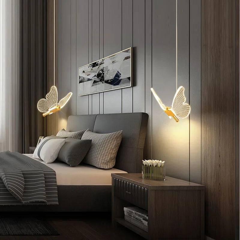 Vlinder LED Hanglamp - Warm Licht & Elegant Glasontwerp