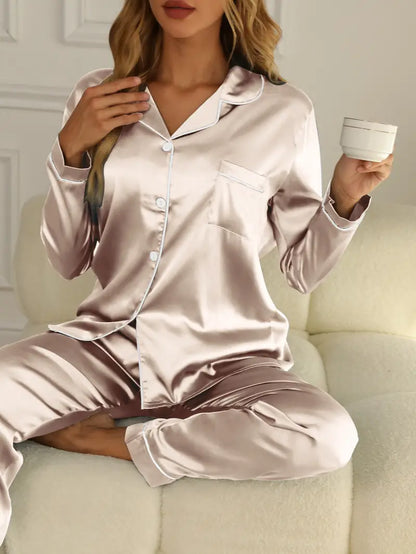 NachtZacht Dames Pyjama Set – Elegante Comfortset voor Ontspanning