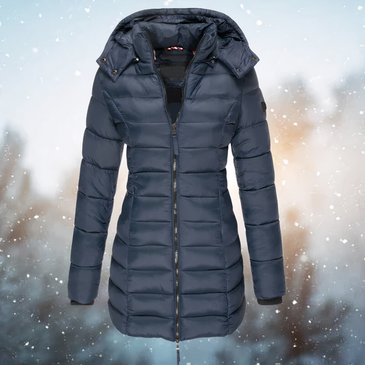 Warme Dames Winterjas met Capuchon – Middellange Comfortabele Jas voor Koude Dagen