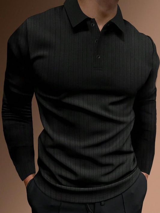 Herenpolo FlexRib – Slim Fit Polo met Lange Mouwen en Stretchcomfort