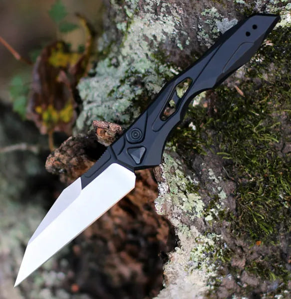 Compact Automatische Wharncliffe Vouwmes met Drukknopopening