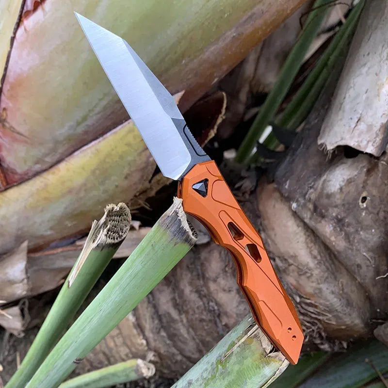 Compact Automatische Wharncliffe Vouwmes met Drukknopopening