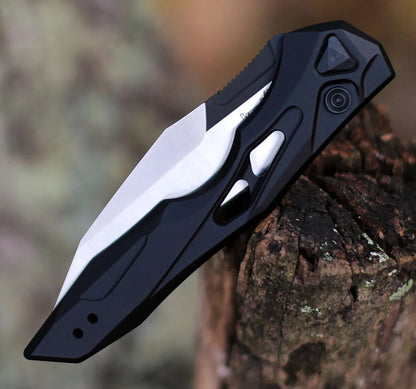 Compact Automatische Wharncliffe Vouwmes met Drukknopopening