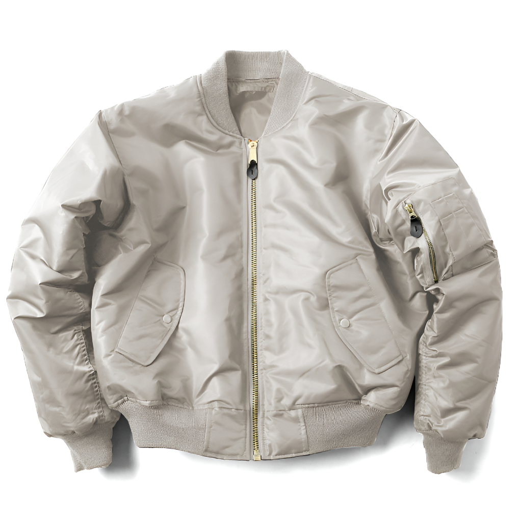 Klassiek unisex bomberjack met ribgebreide afwerkingen