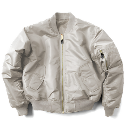 Klassiek unisex bomberjack met ribgebreide afwerkingen