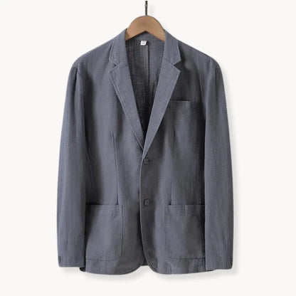 Heren Linnen Blazer met Reverskraag Lichtgewicht Zomerjas