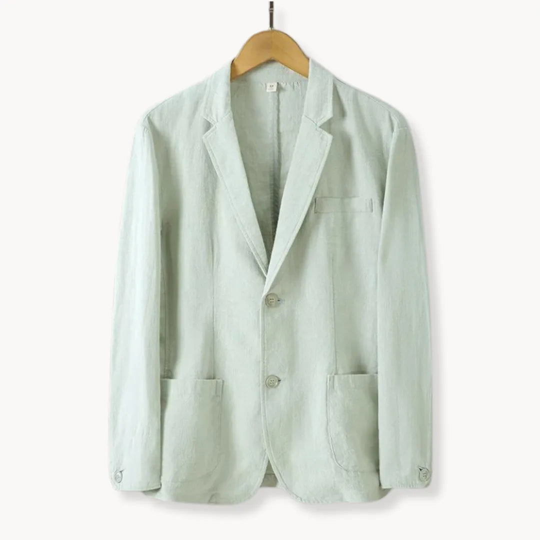 Heren Linnen Blazer met Reverskraag Lichtgewicht Zomerjas