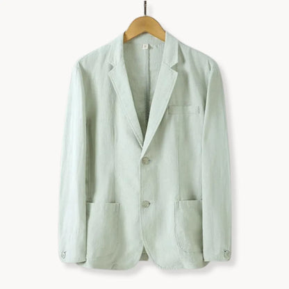 Heren Linnen Blazer met Reverskraag Lichtgewicht Zomerjas