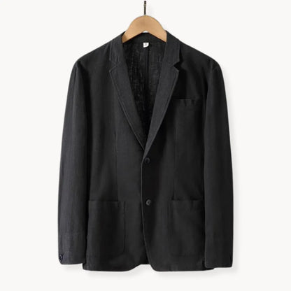Heren Linnen Blazer met Reverskraag Lichtgewicht Zomerjas