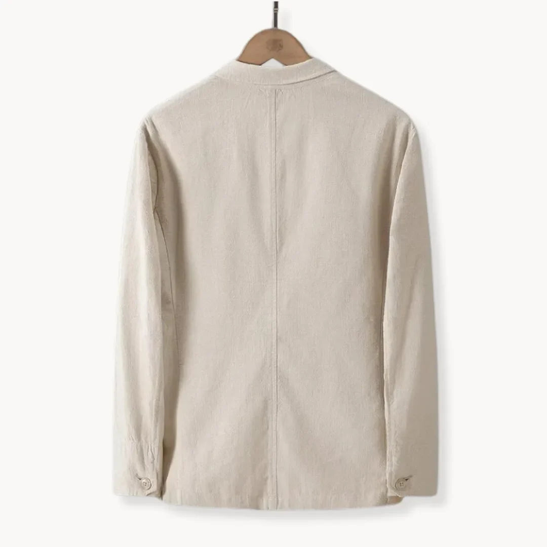 Heren Linnen Blazer met Reverskraag Lichtgewicht Zomerjas
