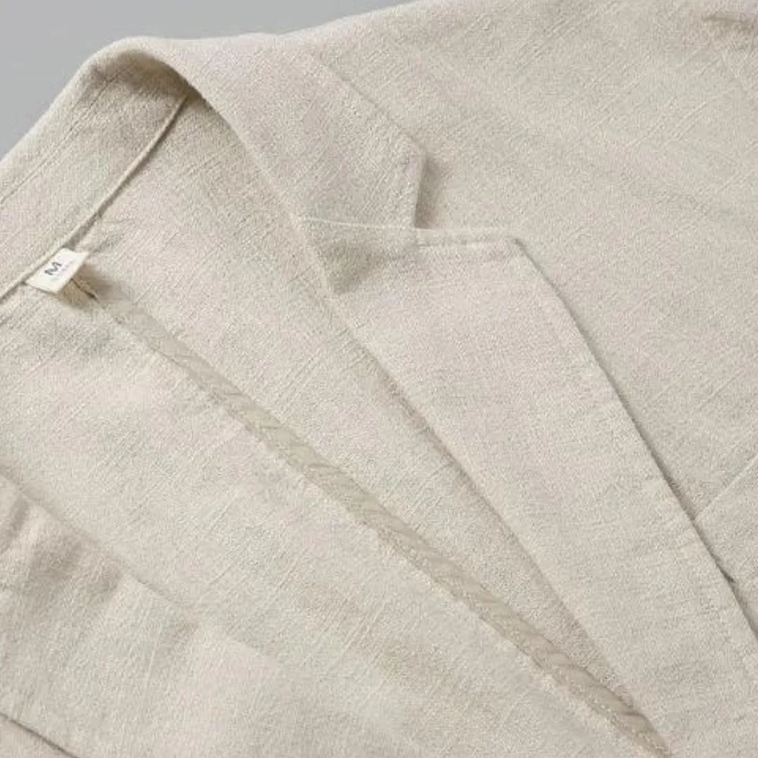 Heren Linnen Blazer met Reverskraag Lichtgewicht Zomerjas