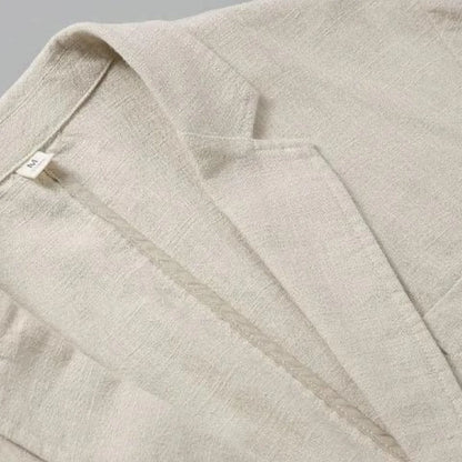 Heren Linnen Blazer met Reverskraag Lichtgewicht Zomerjas