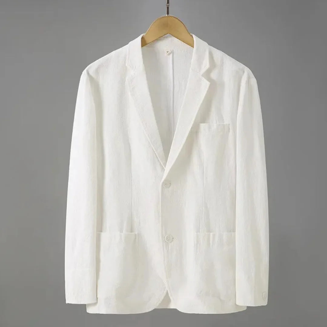 Heren Linnen Blazer met Reverskraag Lichtgewicht Zomerjas