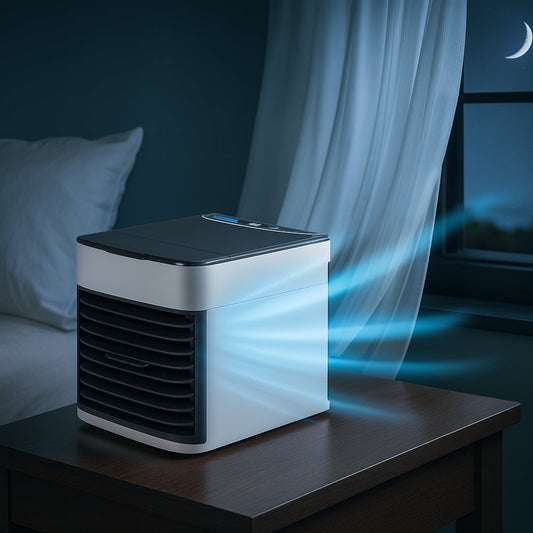 KoelBreeze Mini Luchtkoeler – Draagbare USB Aircooler met 3-in-1 Functie en LED