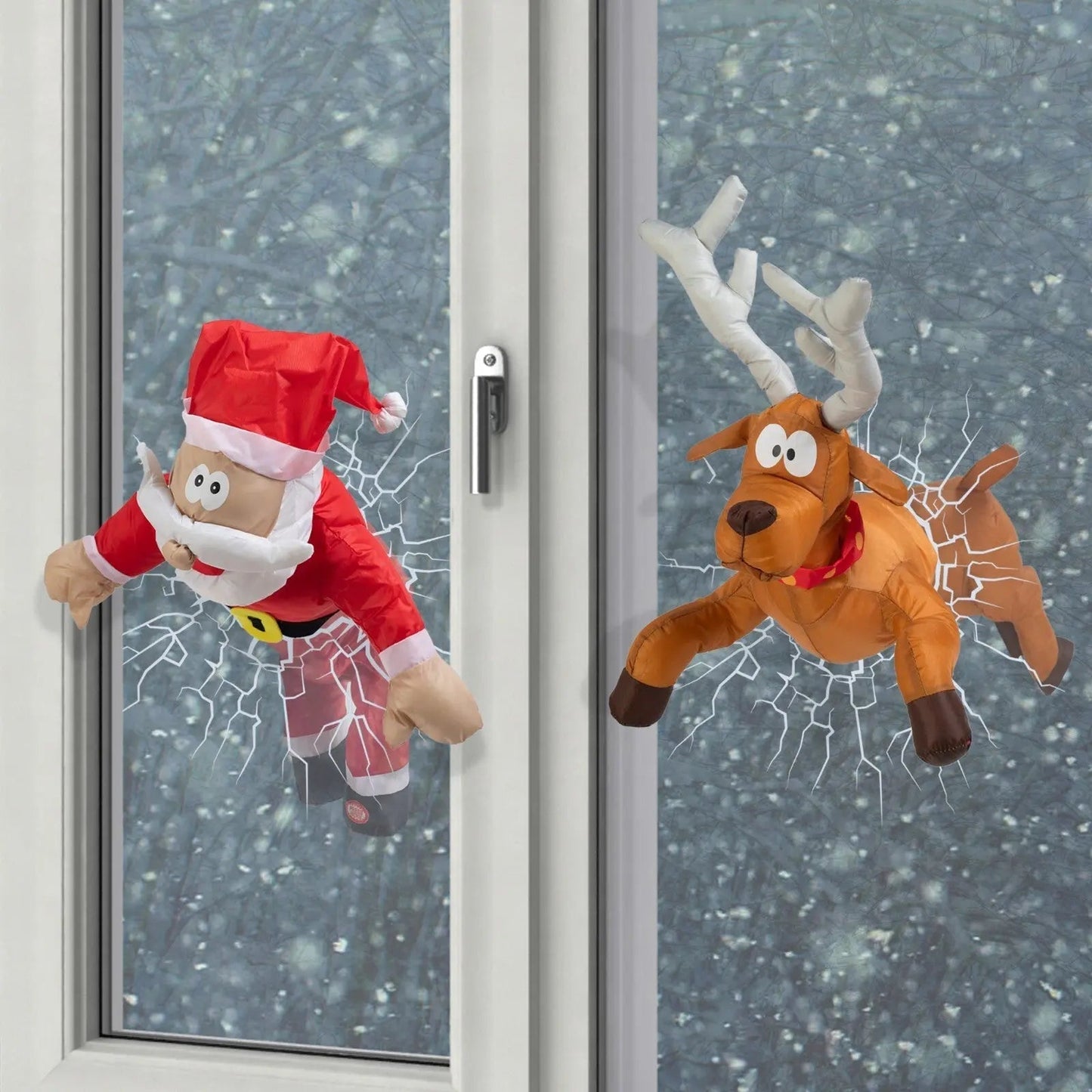 Vrolijke Kerst Raamfiguur ClausKlap – Bewegende Geluidgeactiveerde Decoratie