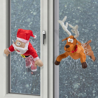 Vrolijke Kerst Raamfiguur ClausKlap – Bewegende Geluidgeactiveerde Decoratie