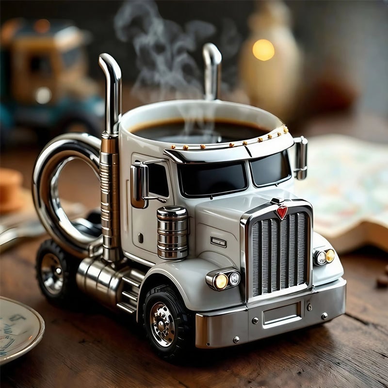 Luxe Keramische Vrachtwagen Koffiemok | Perfect Cadeau voor Vrachtwagenliefhebbers