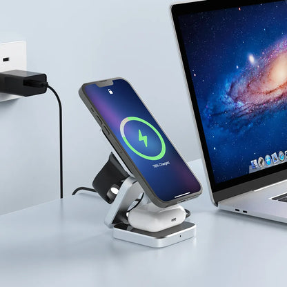 Vouwbare 3-in-1 Magnetische Draadloze Oplaadstation