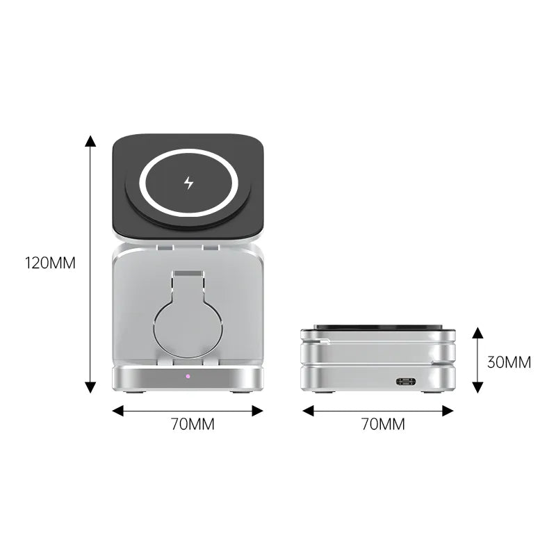 Vouwbare 3-in-1 Magnetische Draadloze Oplaadstation
