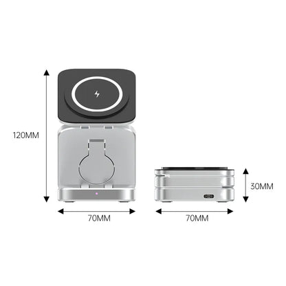 Vouwbare 3-in-1 Magnetische Draadloze Oplaadstation