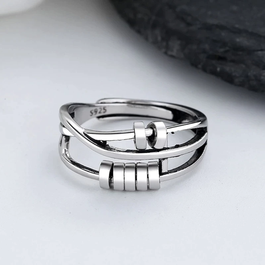 Zensura Spinner Ring – Verstelbare Anti-Stress Ring van 925 Zilver tegen Onrust en Angstgevoelens