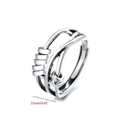 Zensura Spinner Ring – Verstelbare Anti-Stress Ring van 925 Zilver tegen Onrust en Angstgevoelens