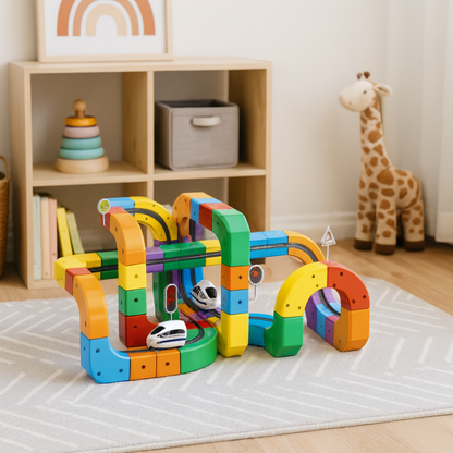 Creatieve Spoorbouwer 3D Trein Bouwset voor Kinderen met Oplaadbare Trein