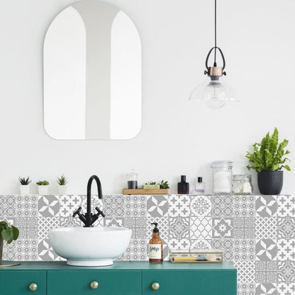 Mandala Tegelstickers Portugees - Zelfklevend Set van 24 Stuks voor Keuken en Badkamer