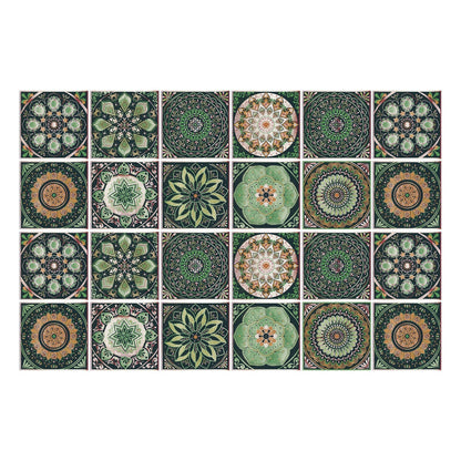 Mandala Tegelstickers Portugees - Zelfklevend Set van 24 Stuks voor Keuken en Badkamer