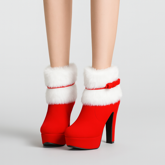Marivelle Pluche Winterlaarzen – Warme Enkelboots met Strikdetail