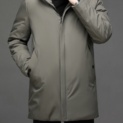 ArcticLine Heren Lange Pufferjas – Warme Winterjas met Capuchon en Rits
