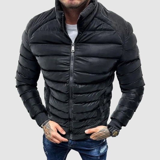 UrbanShield Heren Pufferjas – Slim Fit Winterjas met Hoge Kraag