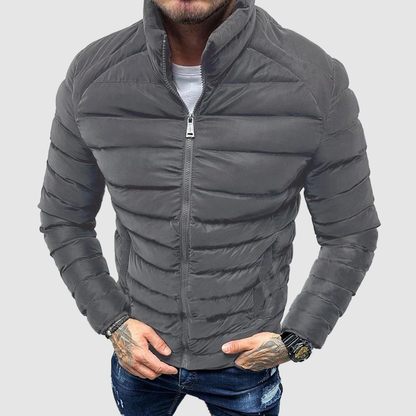 UrbanShield Heren Pufferjas – Slim Fit Winterjas met Hoge Kraag