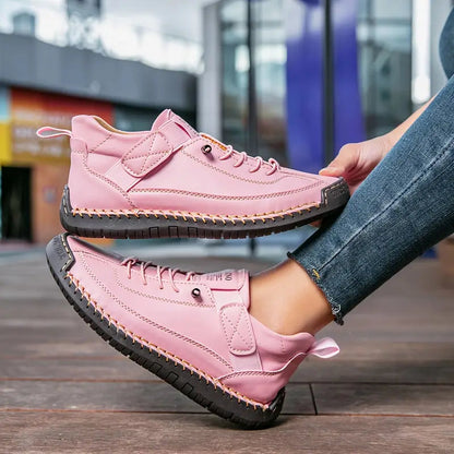 Lichtstap Dames Sneakers – Ademend Leer en Flexibele Ondersteuning