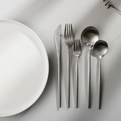 Minimalistisch Bestekset 20-Delig - RVS met Gouden Coating