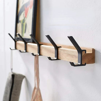HaakFlex | Wandgarderobe met 5 Verstelbare Dubbele Haken – Scandinavisch Design