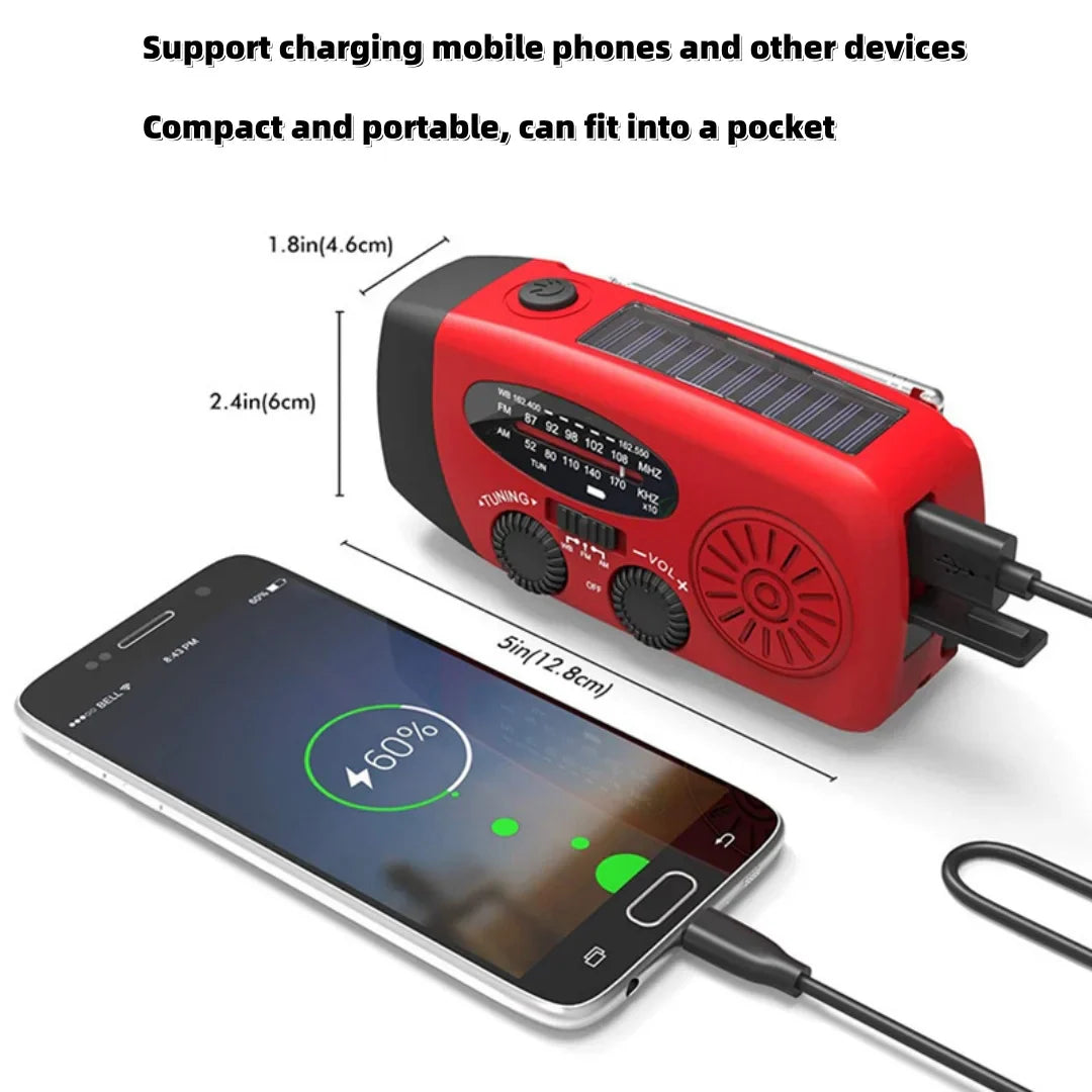 Multifunctionele Noodradio Kopen – Oplaadfunctie met LED Zaklamp en Handgenerator voor Mobiele Telefoons – Beste Noodradio