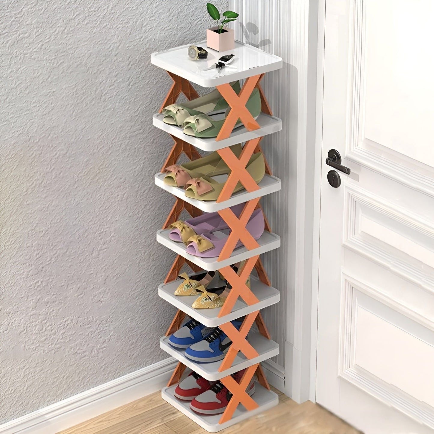 FlexiStack Schoenenrek – Opvouwbare Meervoudige Schoenenorganizer voor Kleine Ruimtes