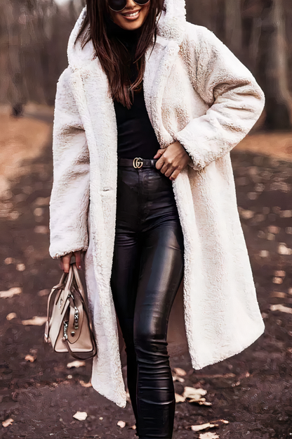 Oversized Teddy Winterjas met Capuchon voor Dames