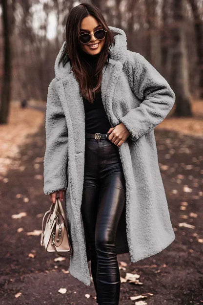 Oversized Teddy Winterjas met Capuchon voor Dames