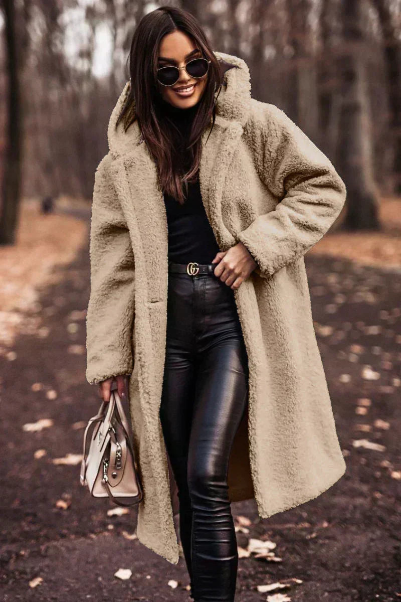 Oversized Teddy Winterjas met Capuchon voor Dames