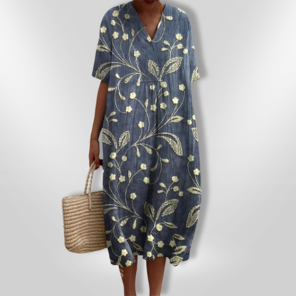 FloraLuna – Zomerse Damesjurk met Bloemenprint en V-hals