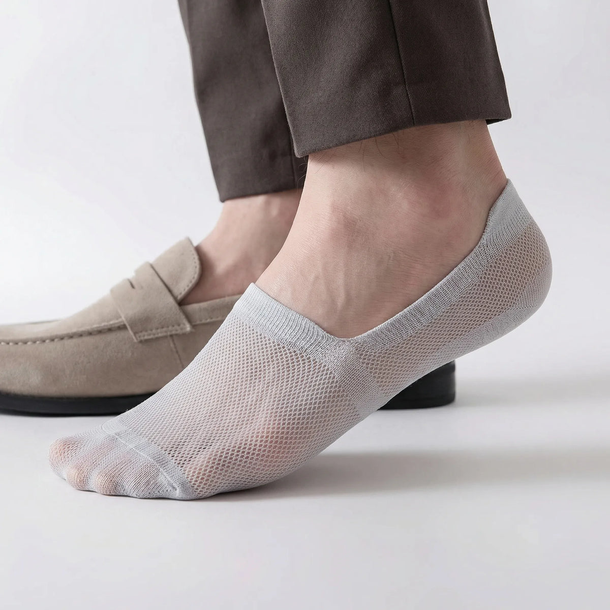 Invisible Comfort Enkelsokken met Antislipzool – No-Show Herensokken voor Sneakers – EU 38-46