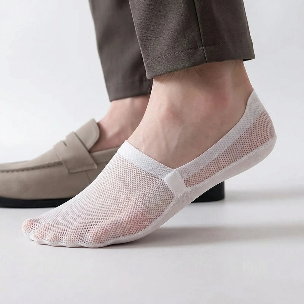 Invisible Comfort Enkelsokken met Antislipzool – No-Show Herensokken voor Sneakers – EU 38-46