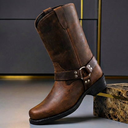 Handgemaakte Vintage Western Laarzen Heren met Harness – Cognac, Eiken of Zwart