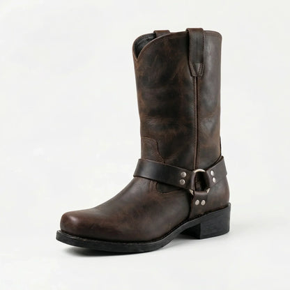 Handgemaakte Vintage Western Laarzen Heren met Harness – Cognac, Eiken of Zwart